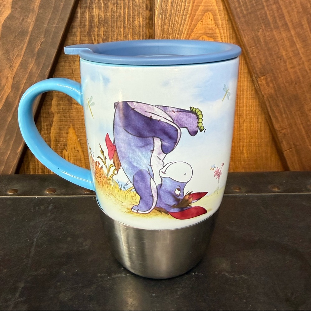 Disney Eeyore Travel Mug with Lid & Stainless Steel Base